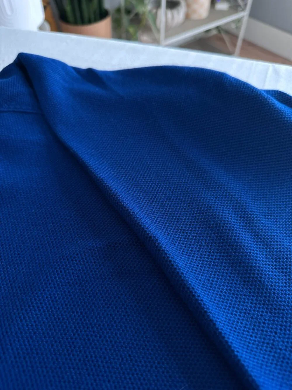 Banana Republic Men’s Organic Cotton Honeycomb Crew Sweater | Blue | XL